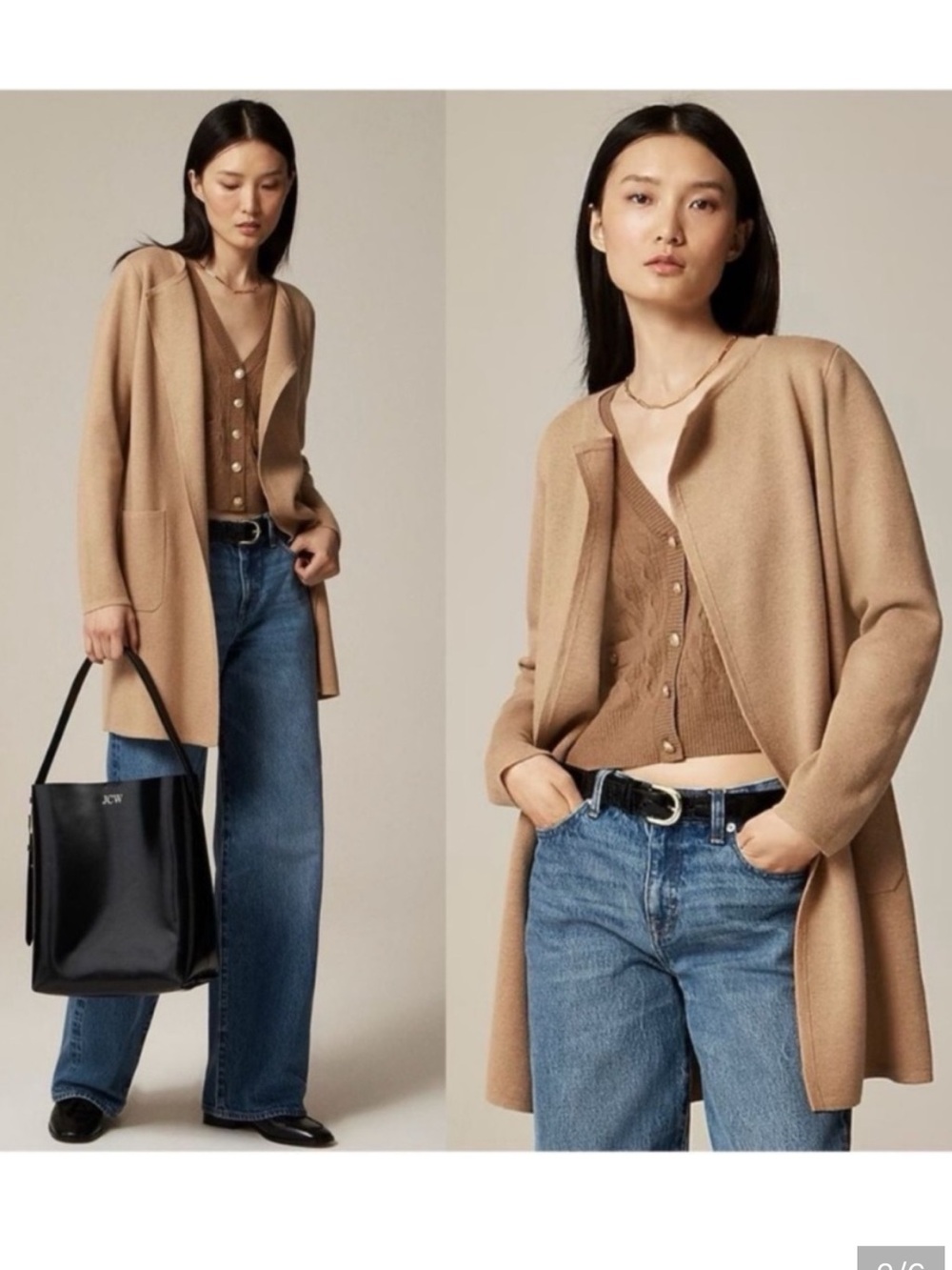 J Crew Juliette collarless sweater-blazer - Heather khaki
